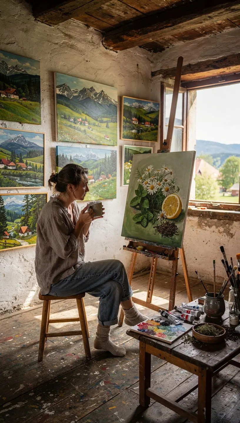 Harmanček a levanduľa v pohári, pripravené na prípravu čaju.